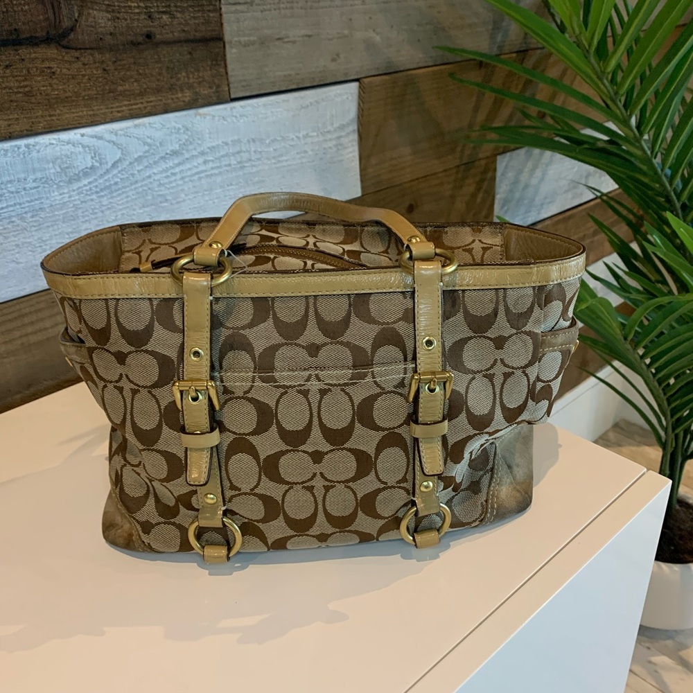 Coach Tan Canvas Handbag